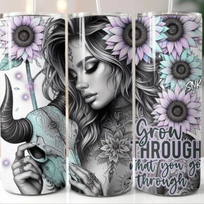 20oz Western sunflower self love daily affirmations snarky Thumbnail