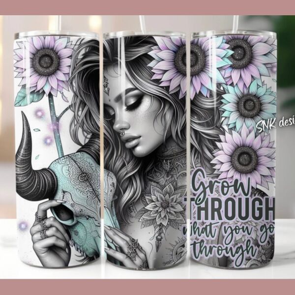 20oz Western sunflower self love daily affirmations snarky Thumbnail