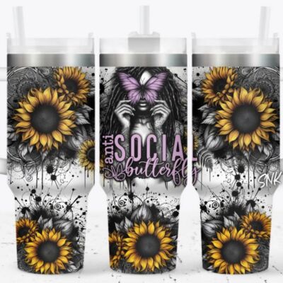 40oz tumbler Anti social Thumbnail