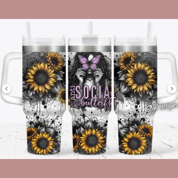 40oz tumbler Anti social Thumbnail