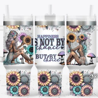 40oz Tumbler Happiness is not by chance Thumbnail