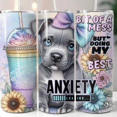 20oz Staffy tumbler wrap sunflower Thumbnail