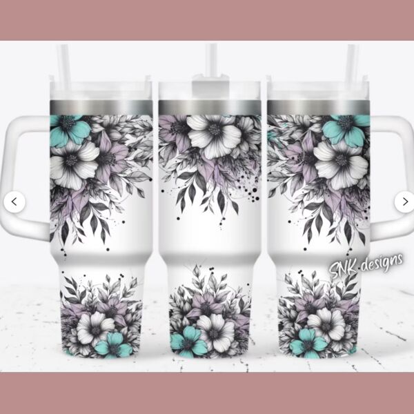 40oz tumbler Flowers Thumbnail