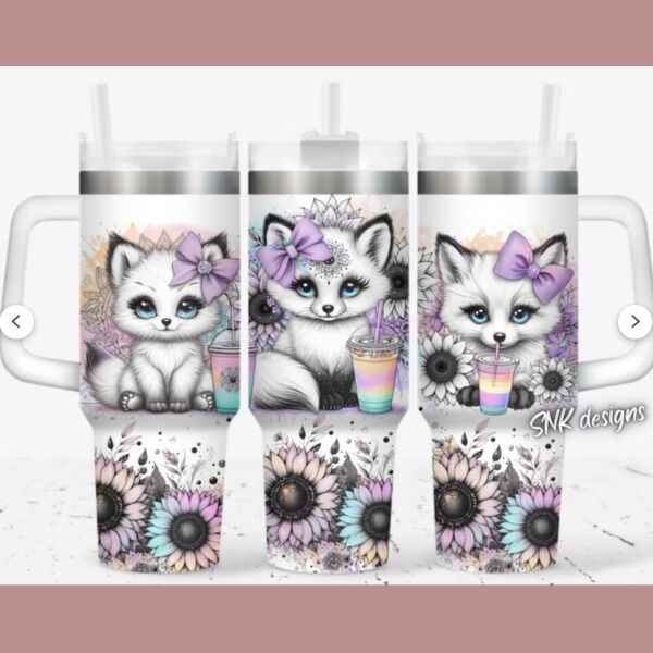 40oz tumbler cute fox Thumbnail