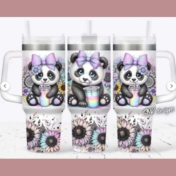 40oz tumbler cute panda Thumbnail