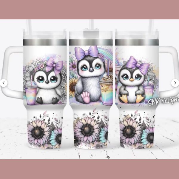 40oz tumbler cute baby penguin Thumbnail