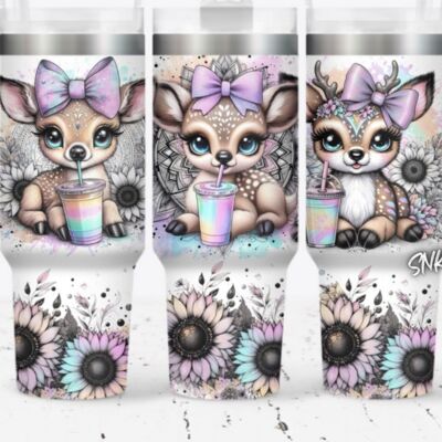 40oz tumbler wrap reindeer Thumbnail