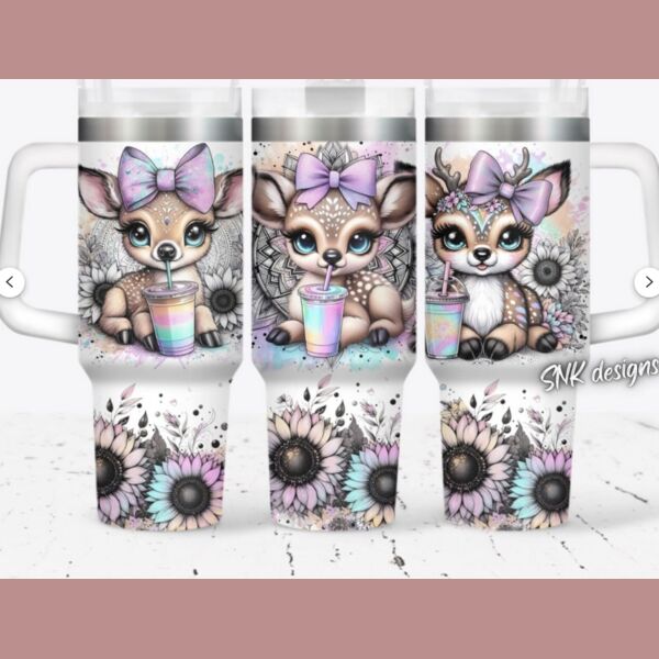 40oz tumbler wrap reindeer Thumbnail