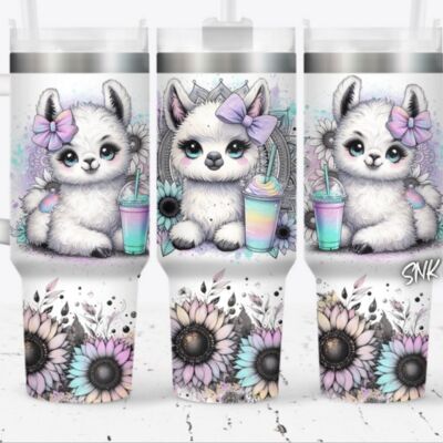 40oz tumbler wrap llama cute Thumbnail