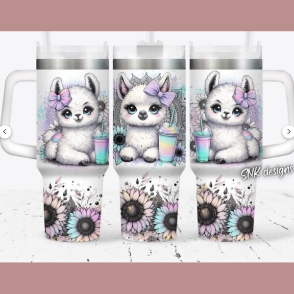 40oz tumbler wrap llama cute Thumbnail