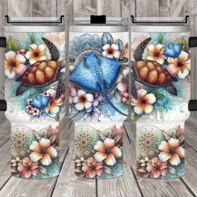 40oz Stingray sea turtle ocean Thumbnail