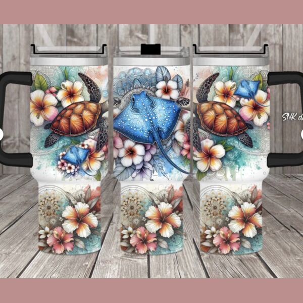 40oz Stingray sea turtle ocean Thumbnail