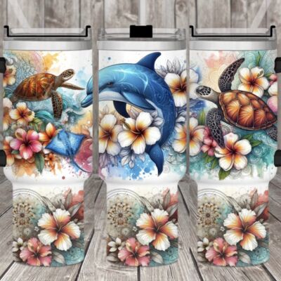 40oz Dolphin ocean Thumbnail