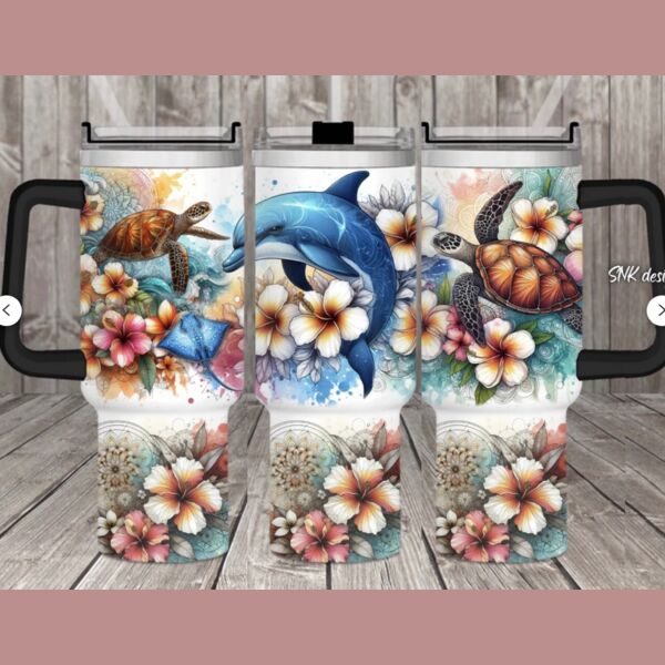 40oz Dolphin ocean Thumbnail