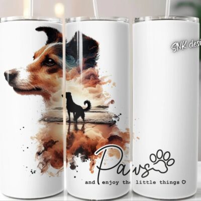 20oz dog tumbler Jack Russell Thumbnail