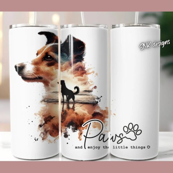20oz dog tumbler Jack Russell Thumbnail