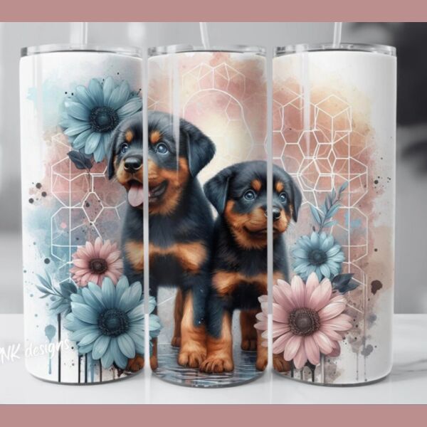 20oz dog tumbler Rottweiler rotty Thumbnail