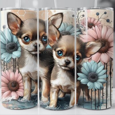 20oz dog tumbler Chihuahuas puppy  Thumbnail