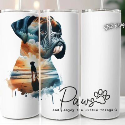 20oz dog tumbler Boxer Thumbnail
