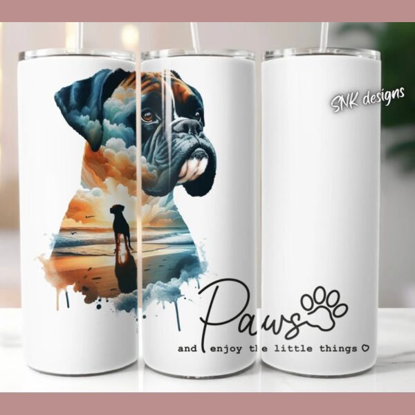20oz dog tumbler Boxer Thumbnail