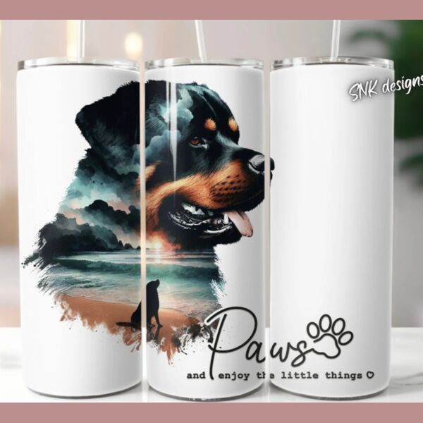 20oz dog tumbler wrap Rottweiler Thumbnail