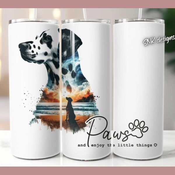 20oz dog tumbler wrap Dalmation Thumbnail
