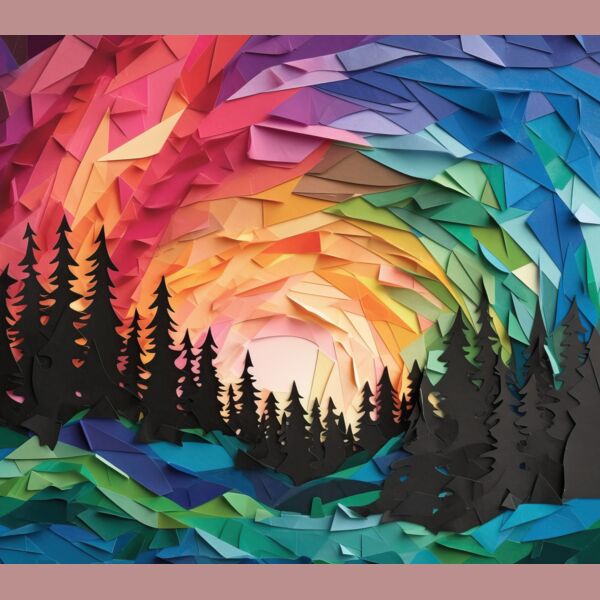 20oz 3d papercut northern lights tumbler Thumbnail