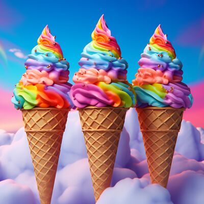 20oz 3d rainbow ice cream tumbler Thumbnail