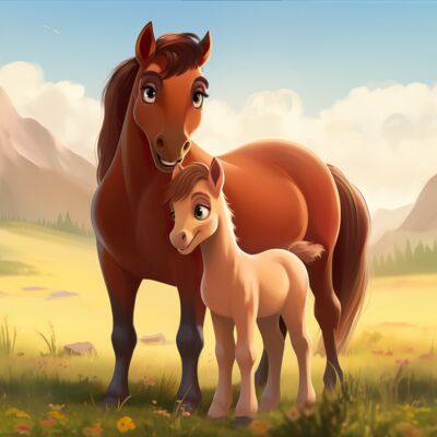 20oz Cartoon Horses tumbler Thumbnail